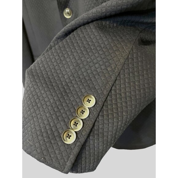 Ben Sherman Mens Navy Textured Blazer 48R Slim Fit Fully Lined With Button Cuffs - Picture 3 of 7